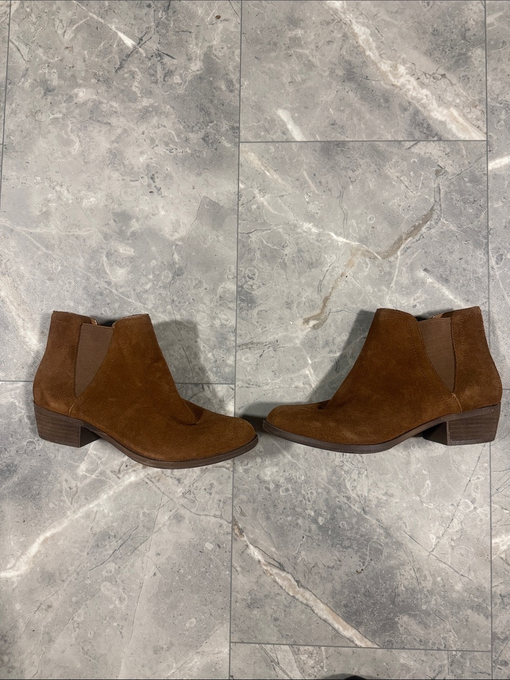 kenzie Brown Suede Chelsea Ankle Booties